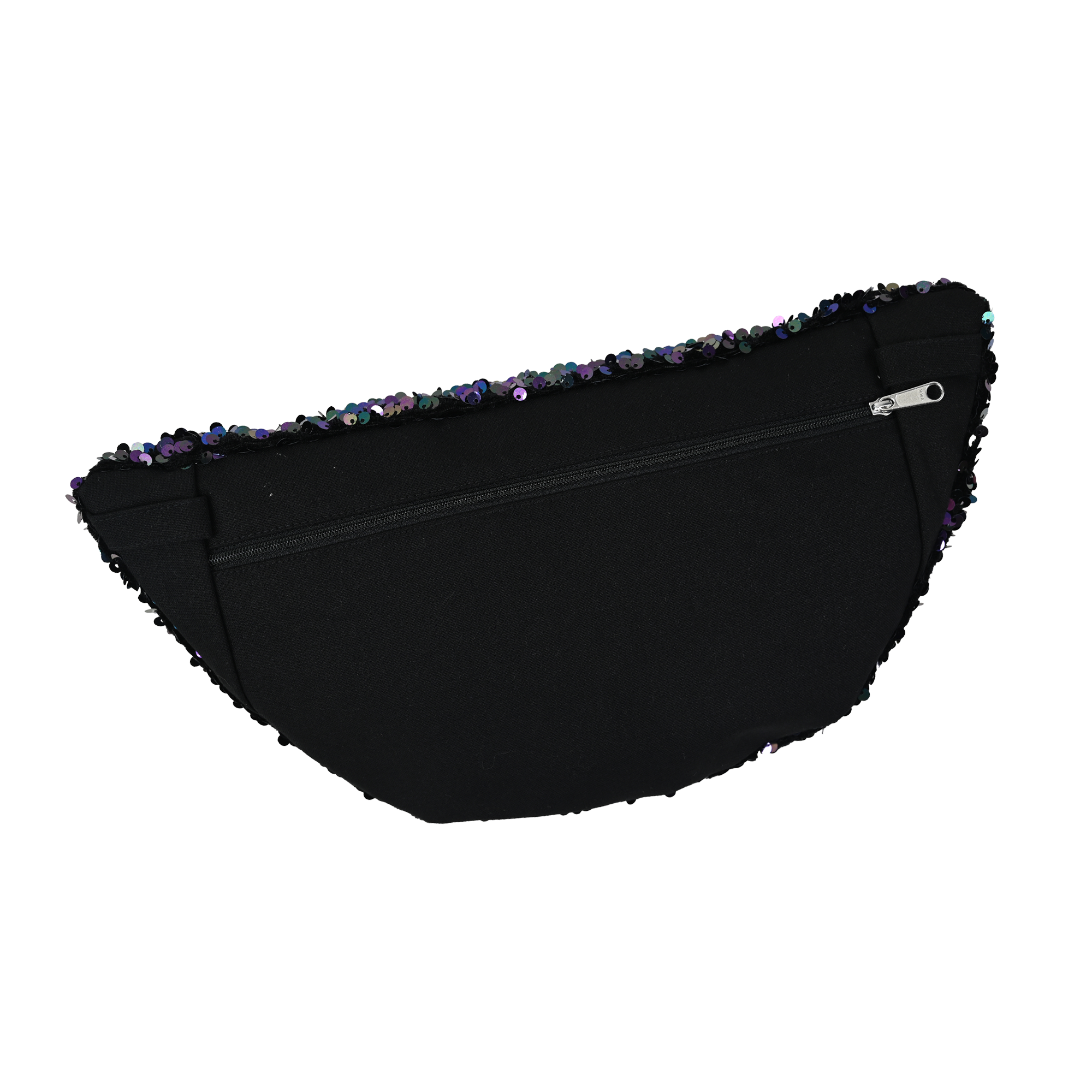 Petit Sac Banane Sequins Violet Noir