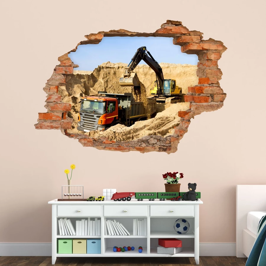 Nikima Wandtattoo 071 Baustelle - Loch in der Wand in 6 vers. Größen bunt