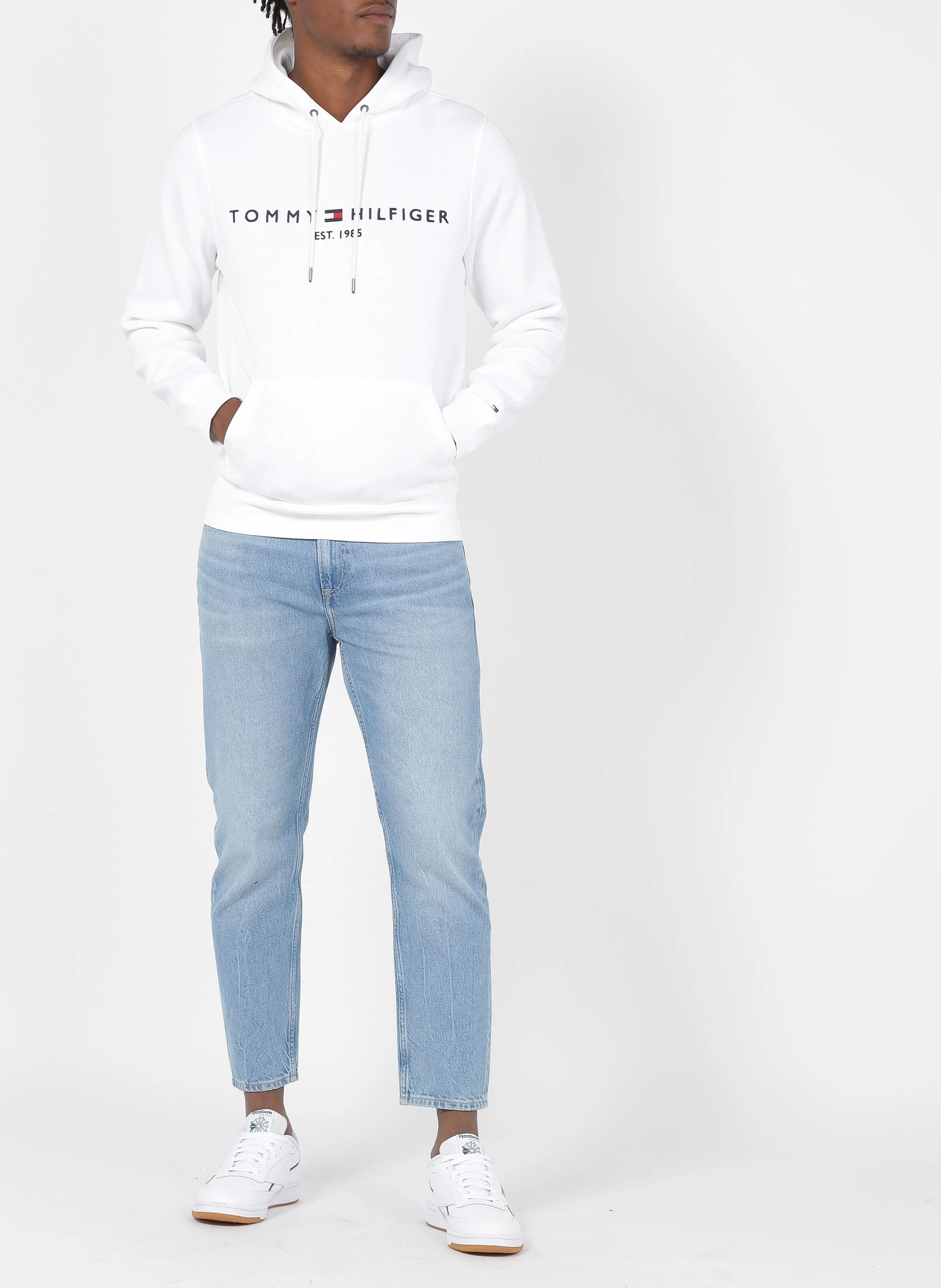 Sweat à capuche regular-fit en coton mélangé | Blanc