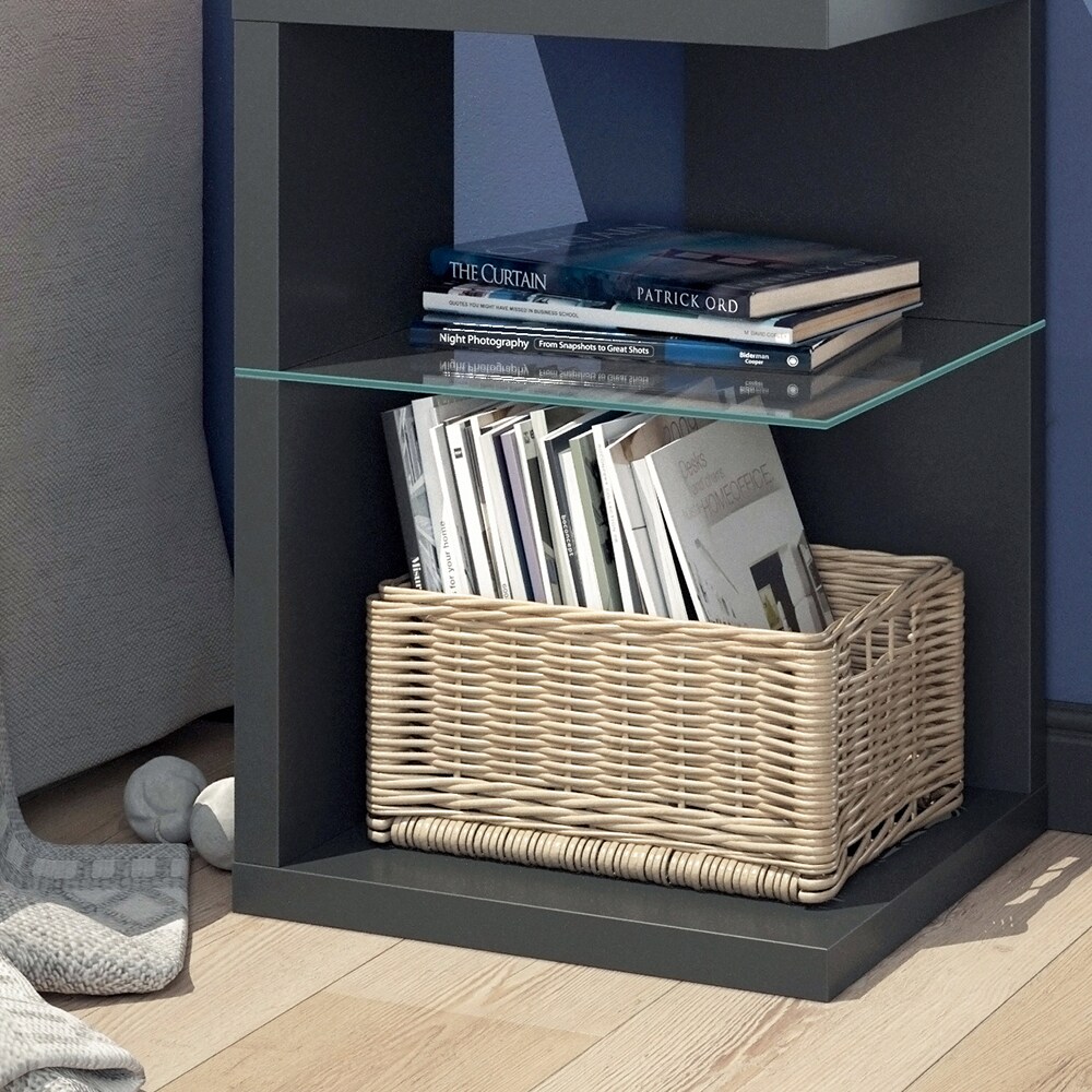 Vicco Beistelltisch Derby Anthrazit 40 x 59 cm Glasboden