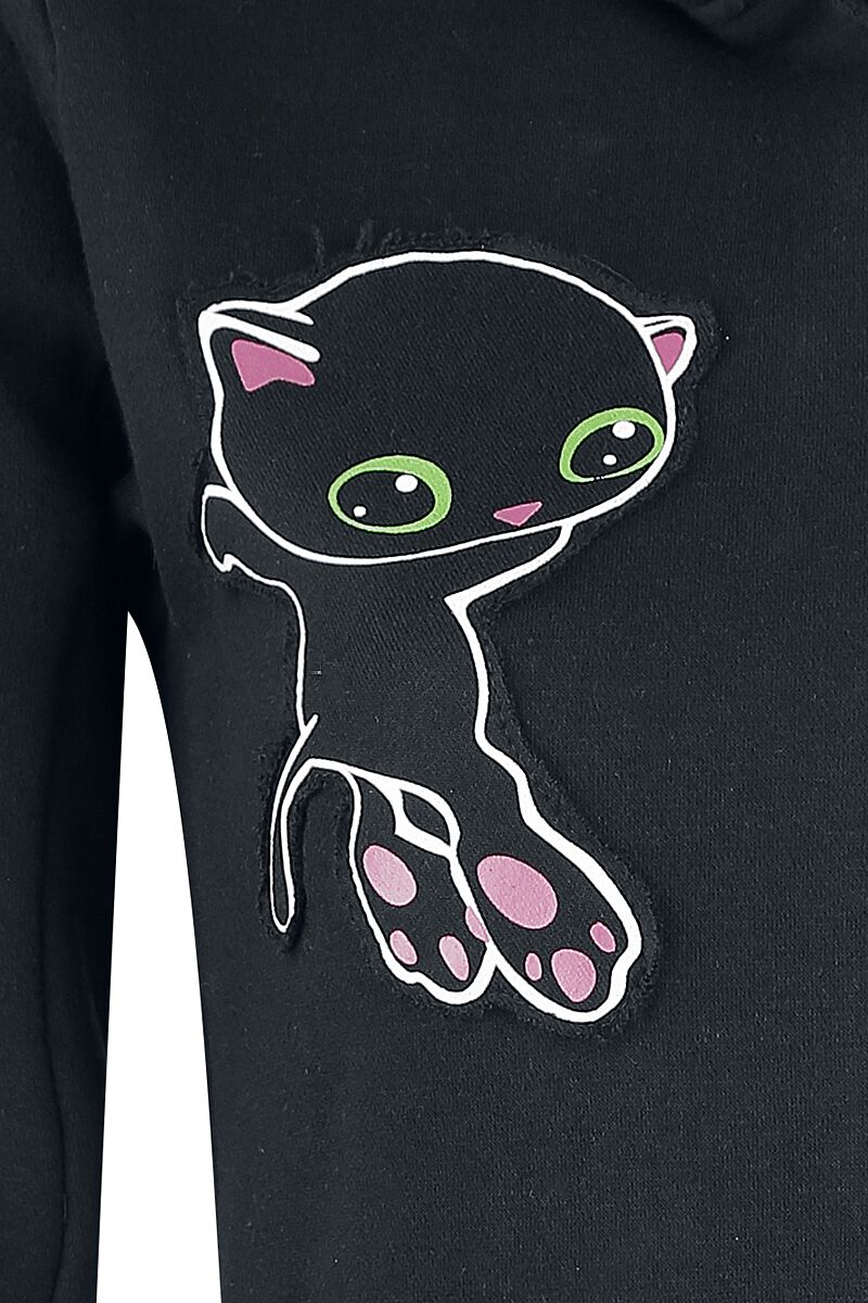 Black Cat Hood | Cupcake Cult Sweat-shirt zippé à capuche