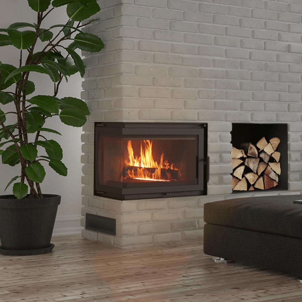 Kratki Kamineinsatz Gusseisen 8kW – Ø150mm – Linksöffnung – Ökodesign – BImSchV 2, HKI-Zertifiziert – Sauberes Glas & Hoher Wirkungsgrad Mit Kaminscheibenreiniger