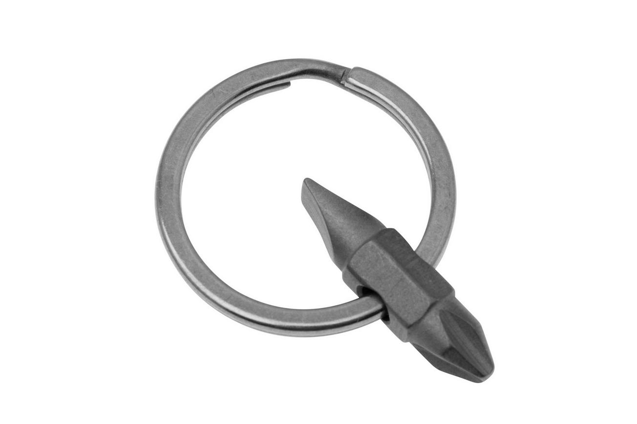 Big Idea Design Titanium Pocket Bit Hex TI-PB-HEX Stonewashed Titanium, sleutelhanger bitje hexagonaal