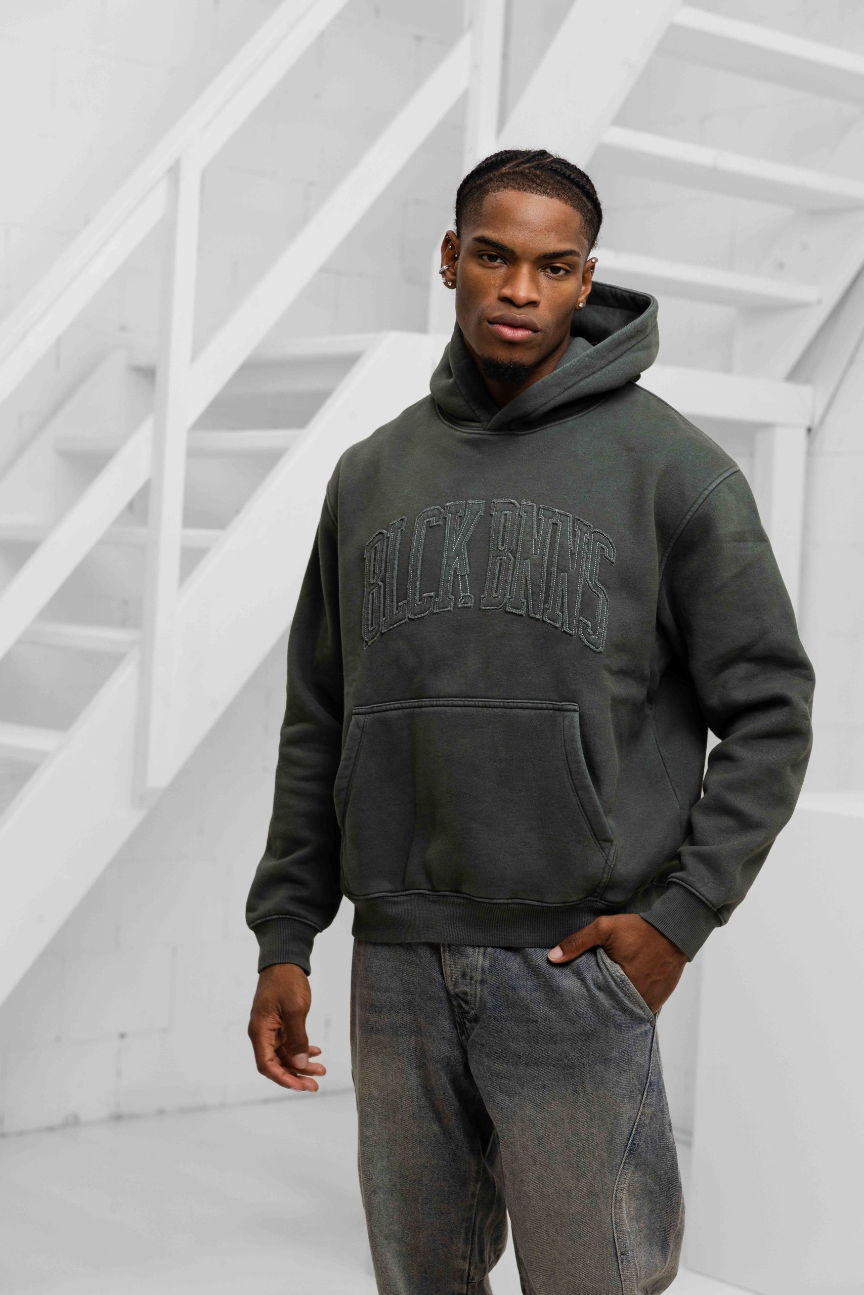 Black Bananas Ripped Arch Hoodie Heren Zwart