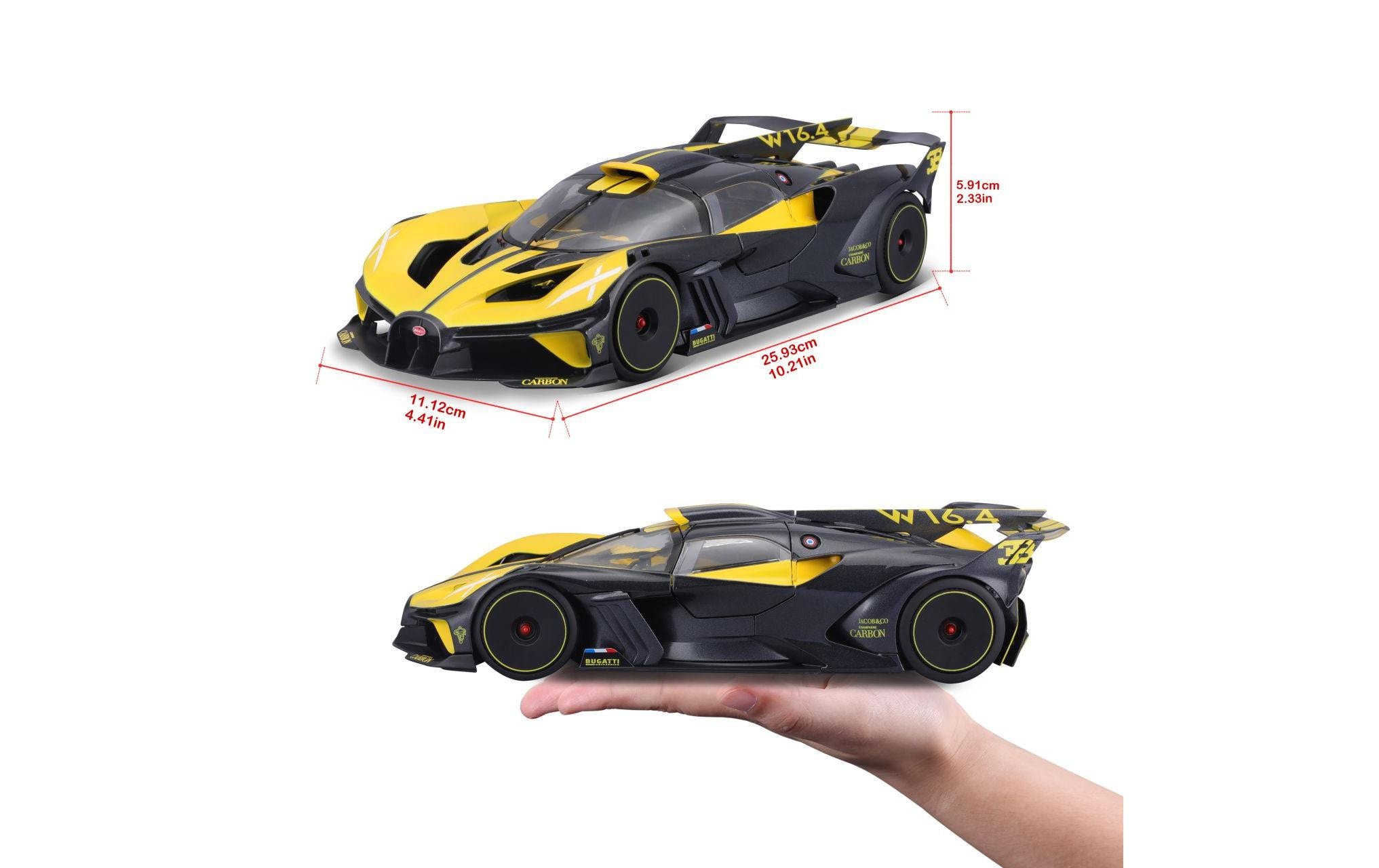 Bugatti Bolide Gelb 1:18Sammlermodell im Massstab 1:18