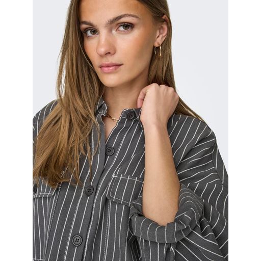 ONLY Dollas Stripe Skjorte, Magnet, L