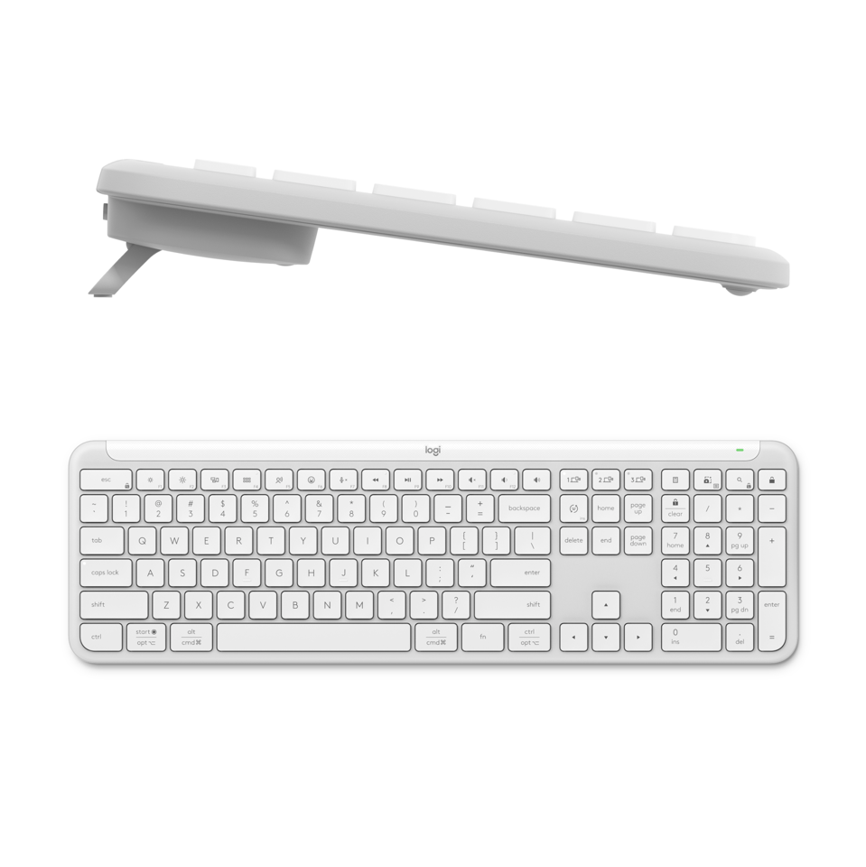 Logitech - Signature Slim Wireless Keyboard and Mouse Combo MK950 Off-White NORDIC