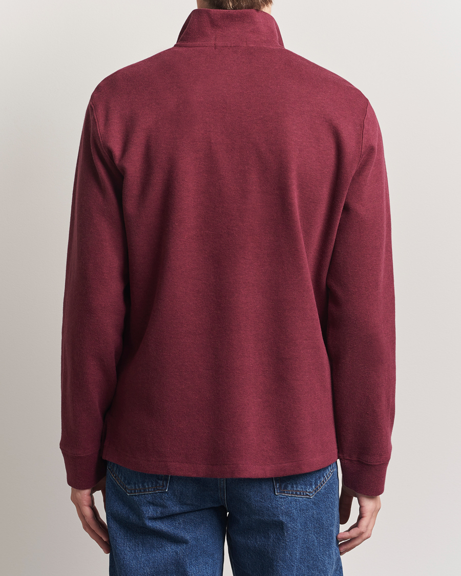 Polo Ralph Lauren Double Knit Jaquard Half Zip Sweater Wine Heather