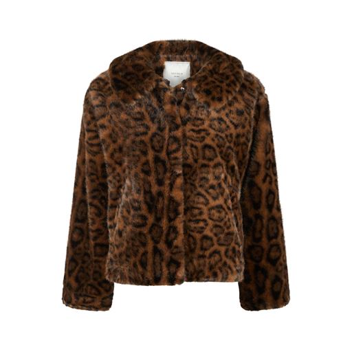 Neo Noir Melodie Leo Faux Fur Jakke, Dark Brown, 42