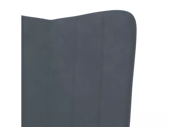 Chaise à bascule avec repose-pied Gris foncé Velours