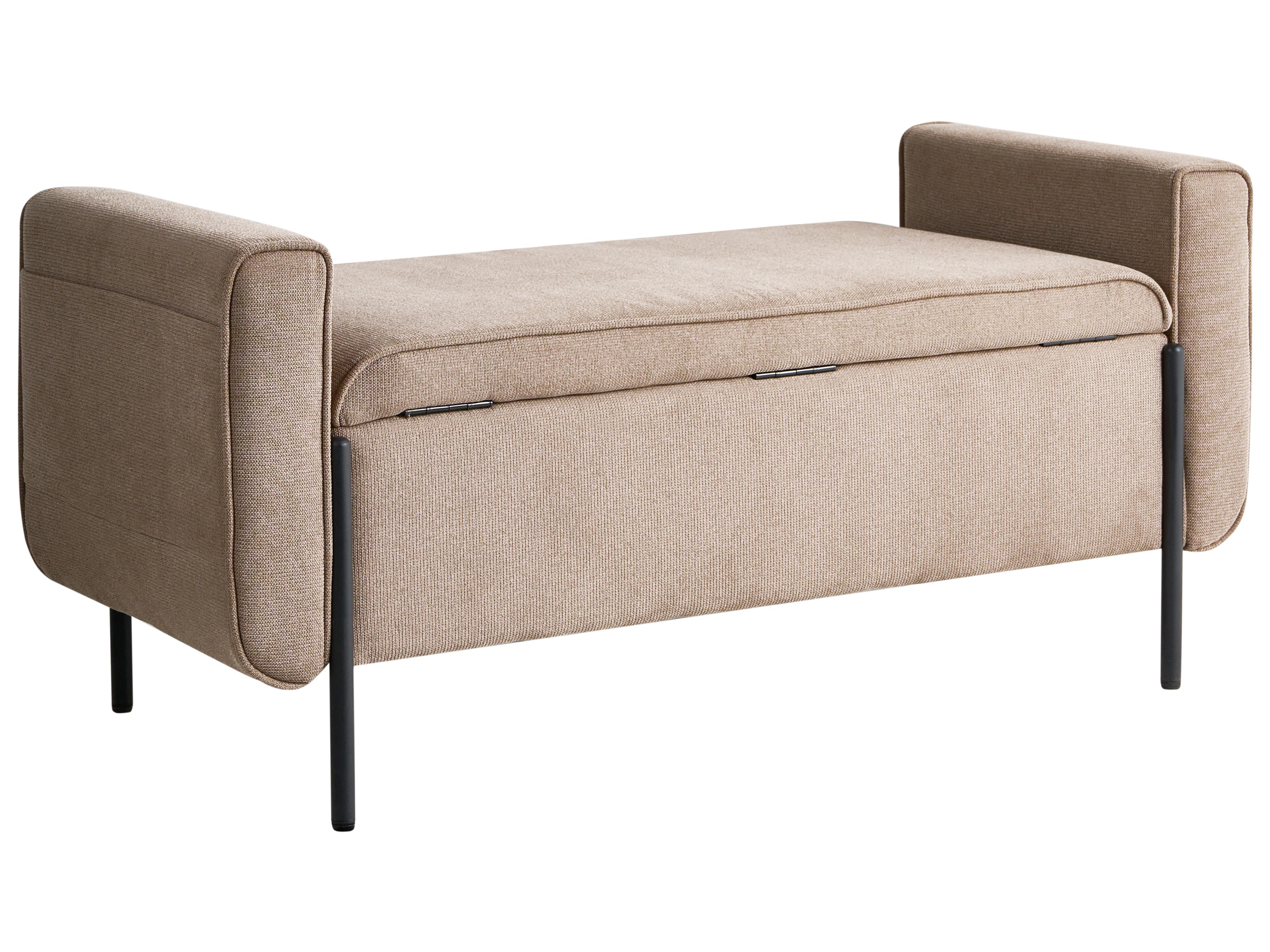 Bankje met opbergruimte LEWES Stof Beige