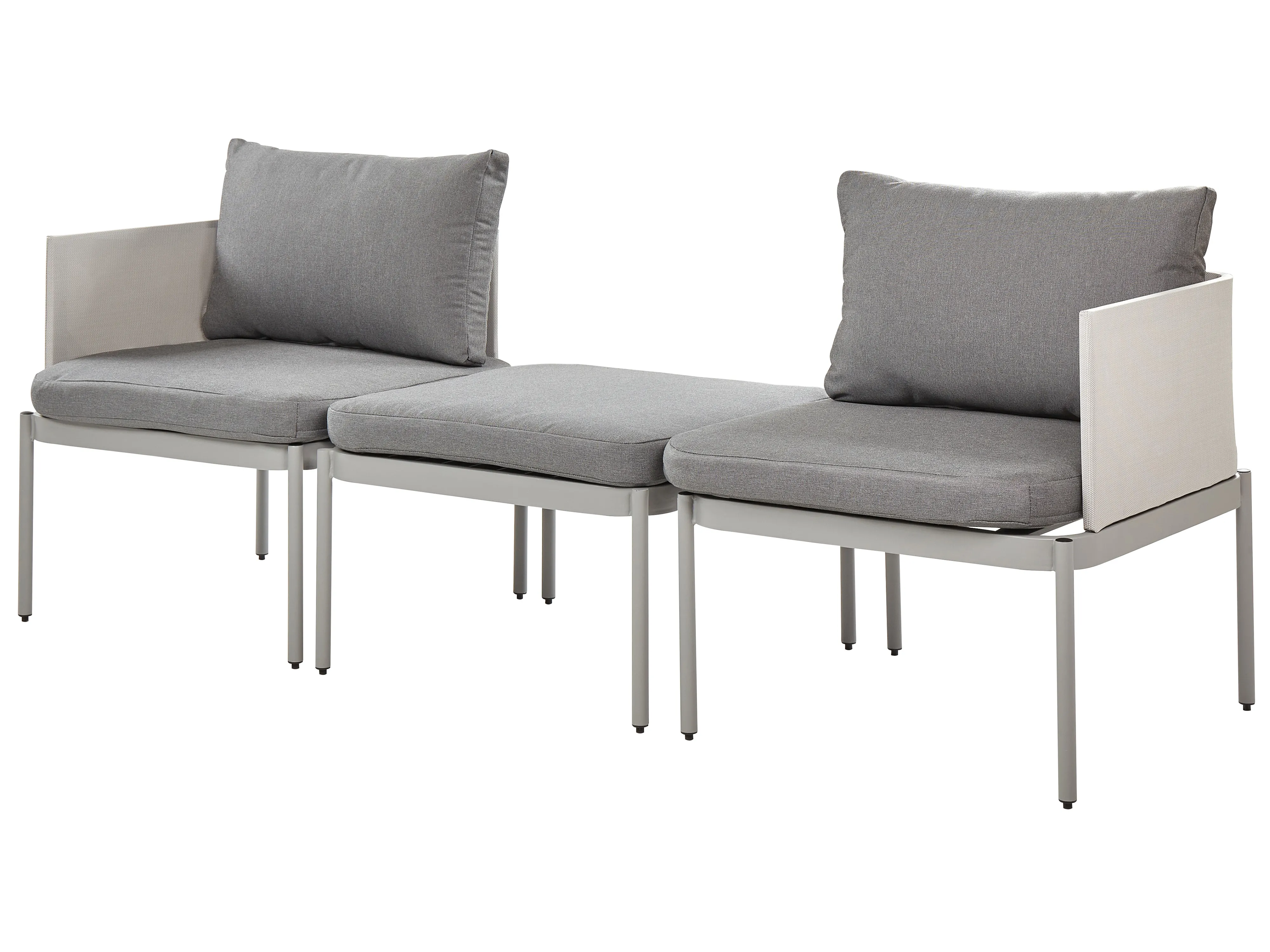Loungeset met tafel 2-zits TERRACINA Metaal Lichtgrijs
