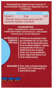 Dagravit Kids Vitamine D Kauwtabletten Banaan 200TB