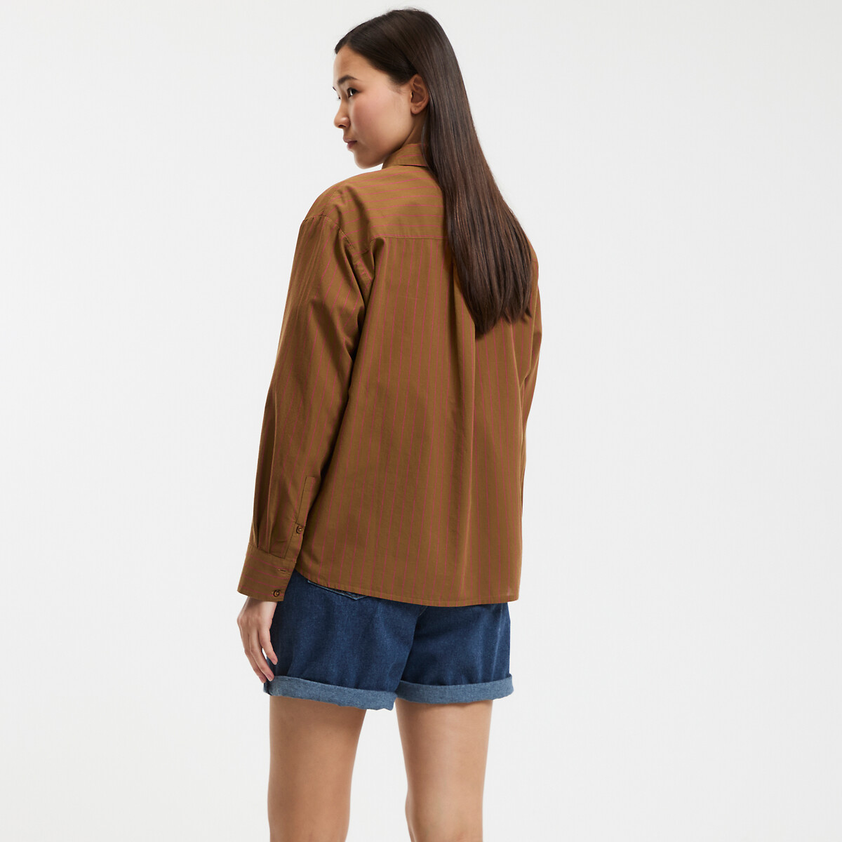 COLEÇÃO LA REDOUTE<br>Camisa listrada folgada com mangas compridas