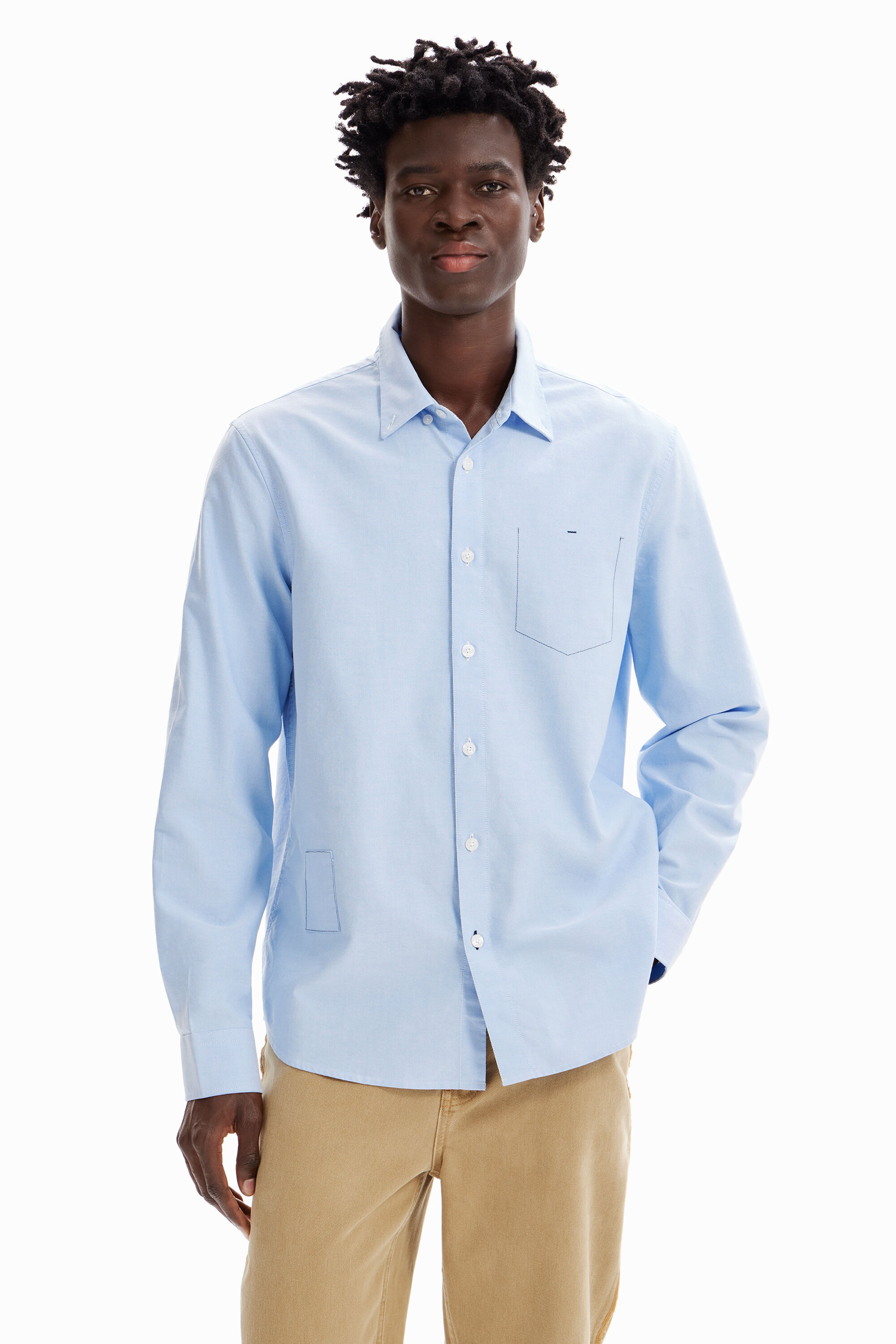 Chemise unie surpiqûres