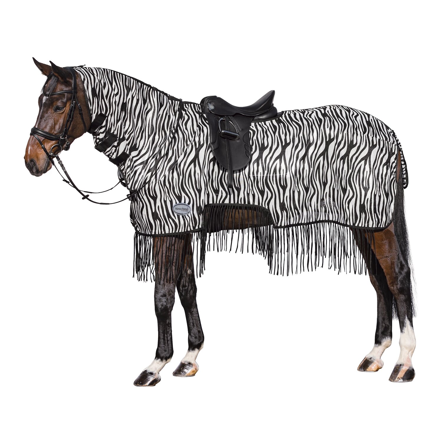 Horse-friends Ausreitdecke Moers mit Fransen  - zebra