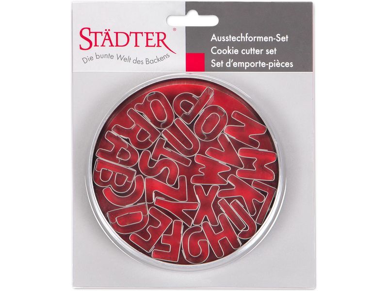 Städter Guetzli-Ausstecher Buchstaben, 26-teiliges Set Zum Ausstechen von Teig, Fondant oder Marzipan