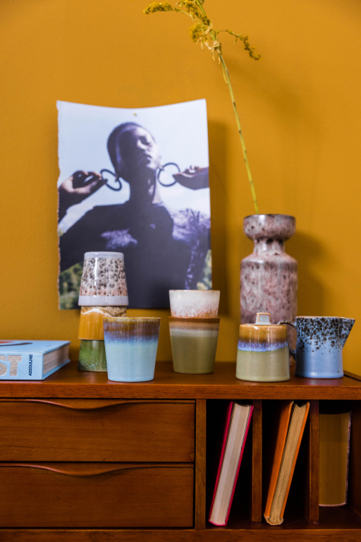 HKliving 70's Ceramic koffiemok set van 6 grounding