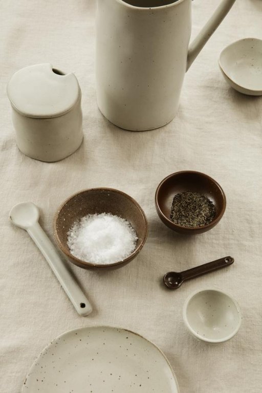 Ferm Living Flow suikerpot off white speckle