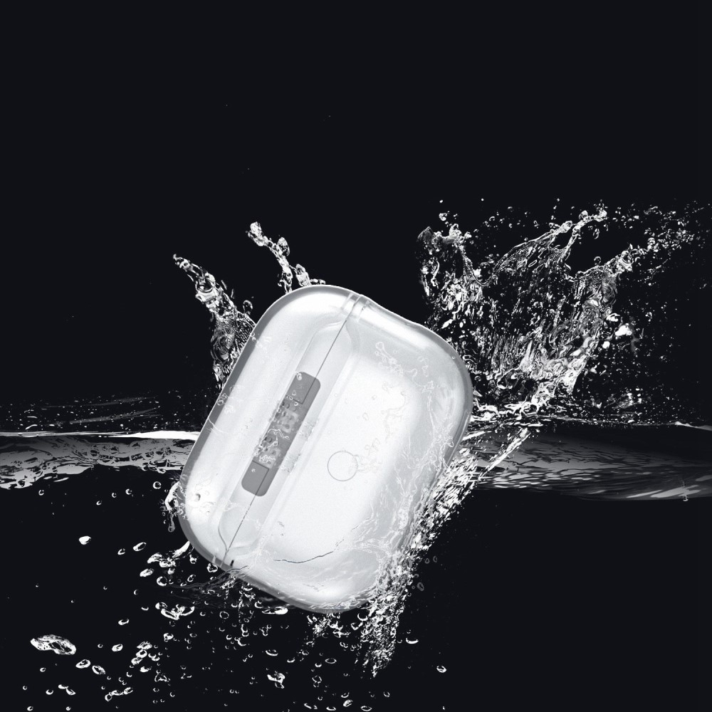 AirPods Pro 2 / AirPods Pro Gummi Schutzhülle Abdeckung mit Schlüsselring - Lila / Transparent