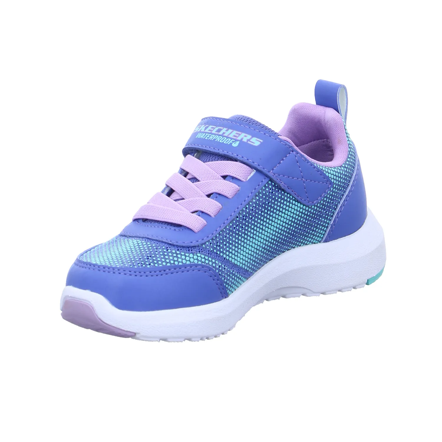 SKECHERS Mädchen-Halbschuh Klett Hellblau Textil  Sneaker Waterproof