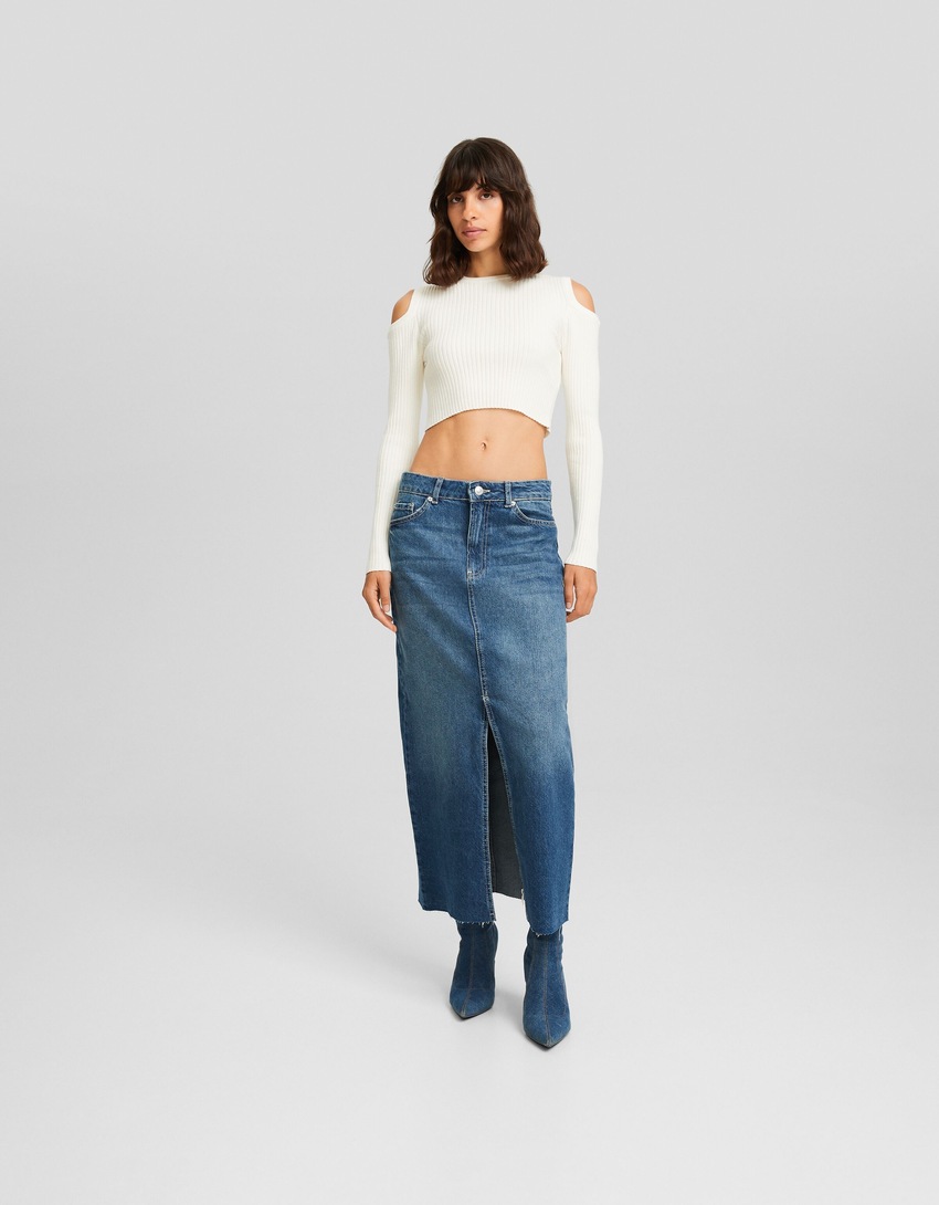 Saia longa de jeans