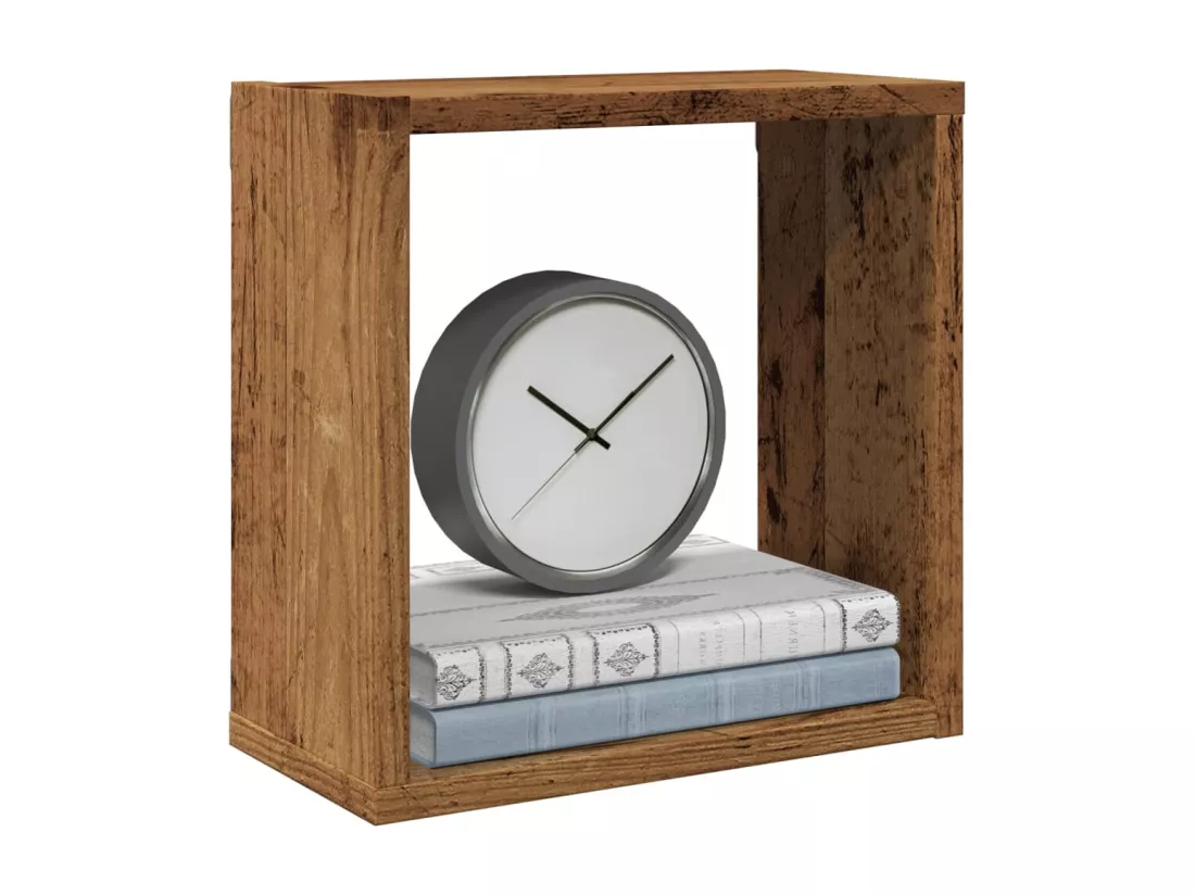 Étagères cube murales 6 pcs vieux bois 30x15x30 cm