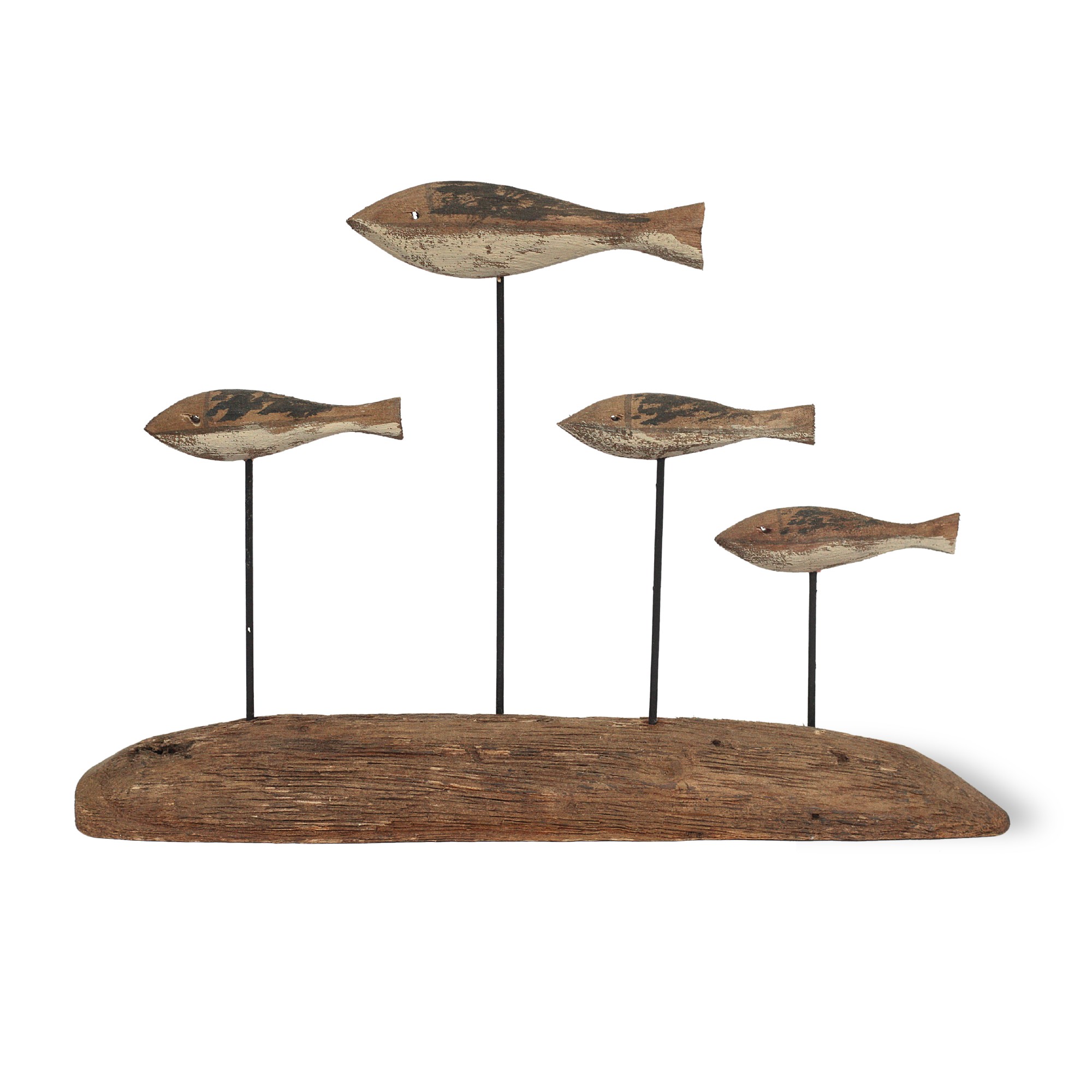 4 Fische auf Ständer, B 25 cm, H 18 cm, T 4 cm von fischer's lagerhaus