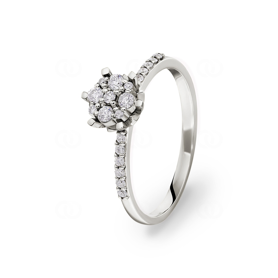 0.26 Karat Diamantring 750/18 K Weissgold