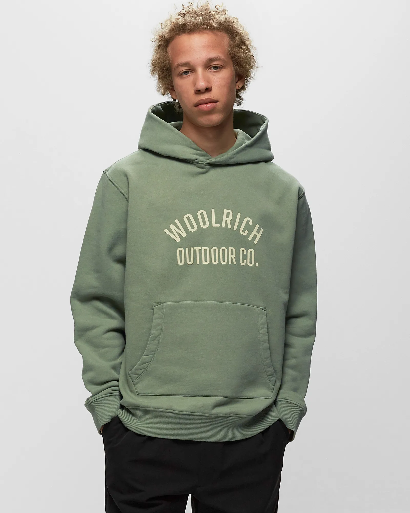 WOOLRICH ORGANIC COTTON SCRIPT HOODIE