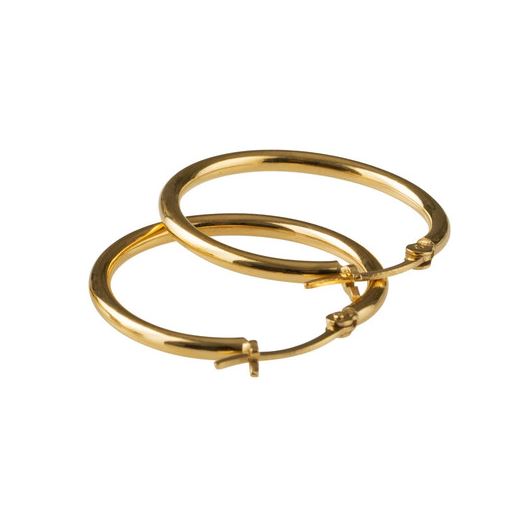 Pico Basic Large Hoops Øreringe, Guld