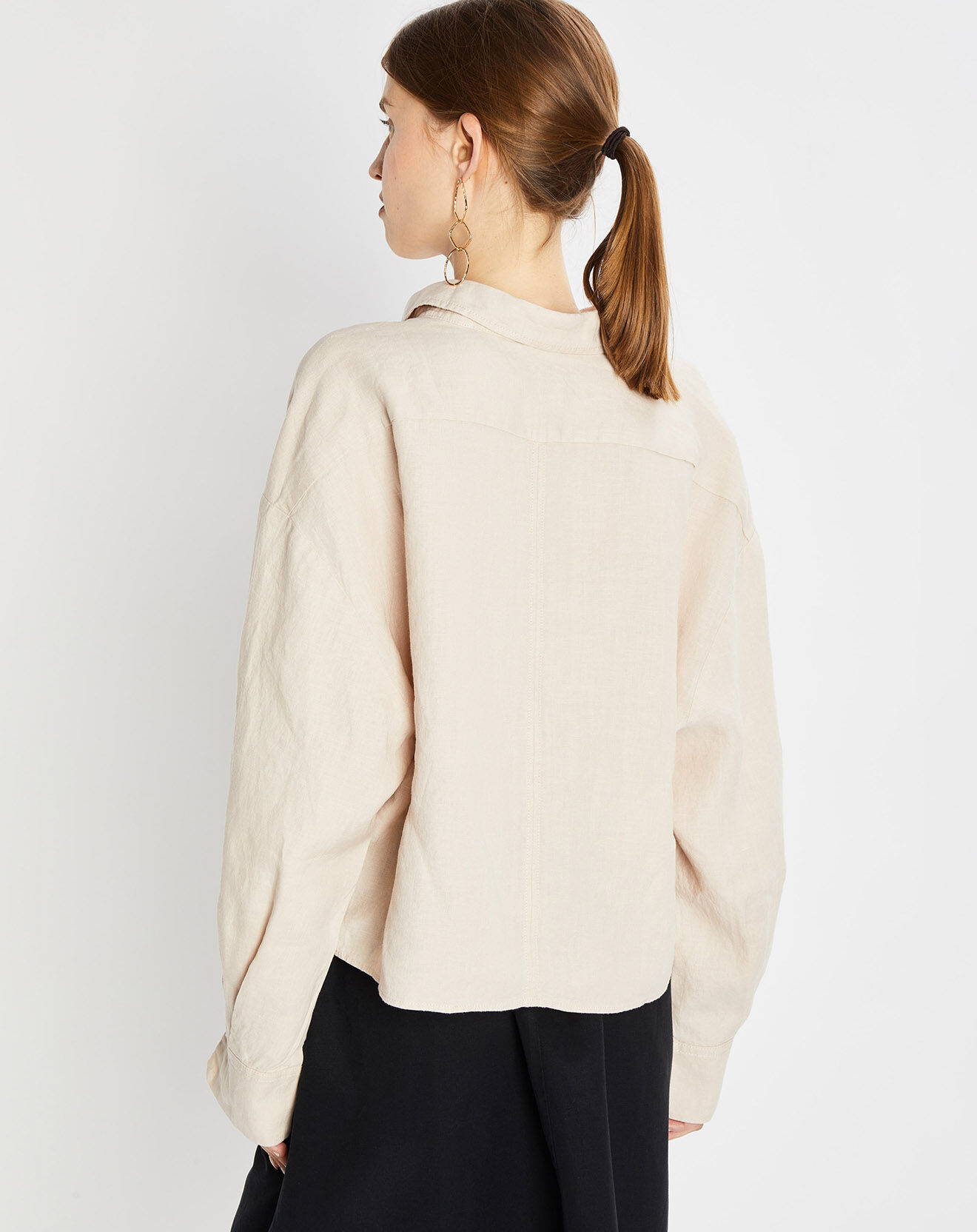 Marc O'Polo Chemise 100% Lin manches longues Poche beige
