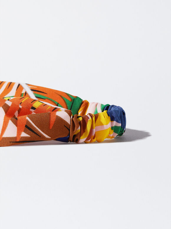 Faixa de cabeça tipo turbante estampada - Multicor