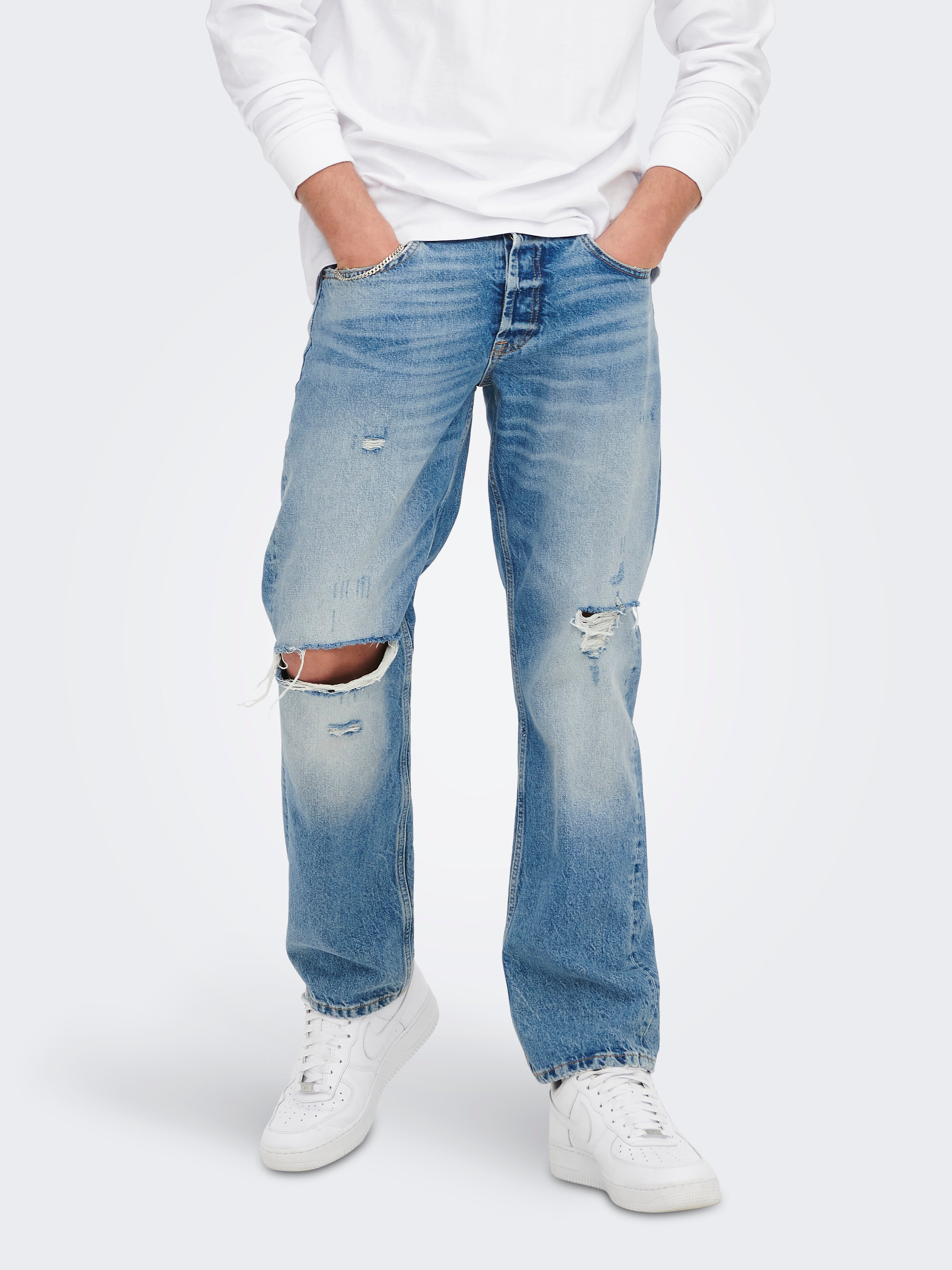 ONSEDGE Mid Rise Gerade geschnitten Jeans Light Blue Denim