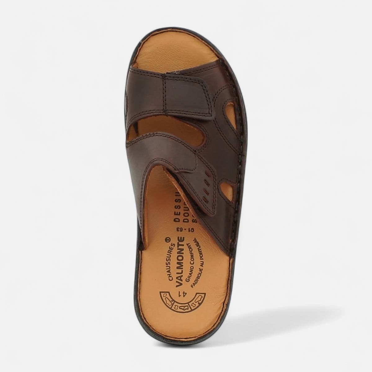 Mules Homme en cuir marron