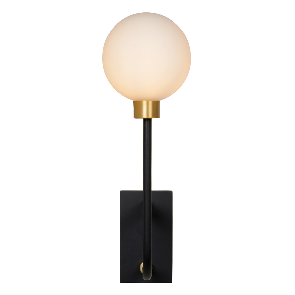 Lucide Berend wandlamp 33W hoog zwart