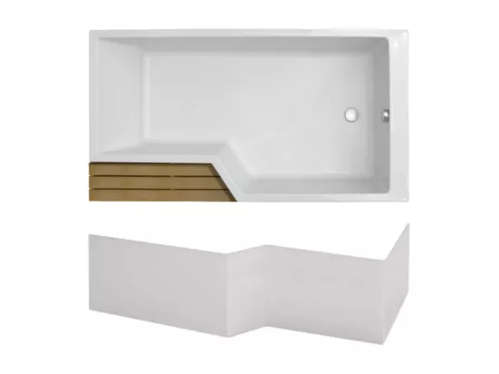 Pack baignoire bain douche antidérapante 160 x 90 JACOB DELAFON Neo blanc mat version droite + tablier