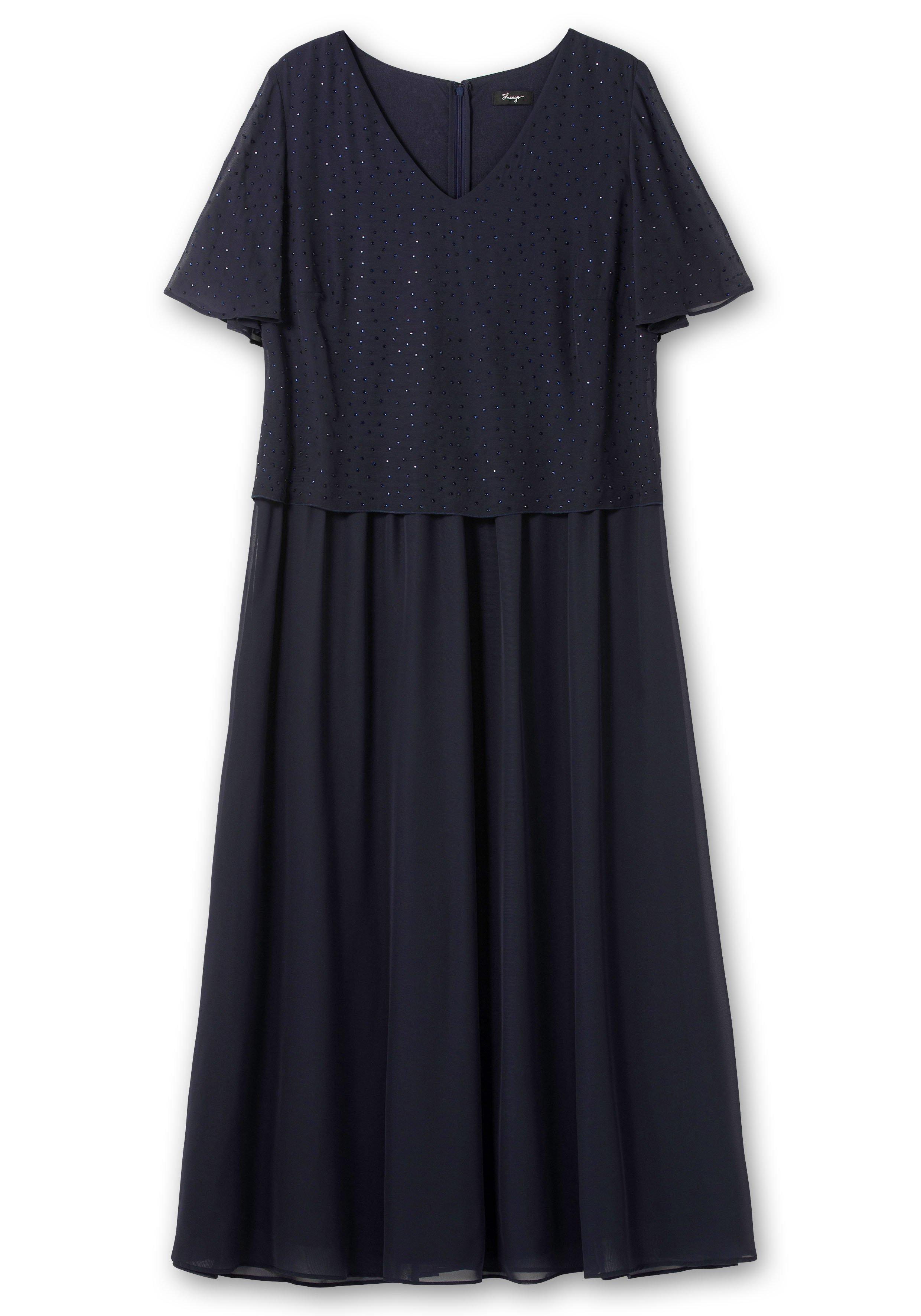 Chiffonkleid im Lagenlook, mit Schmucksteinen