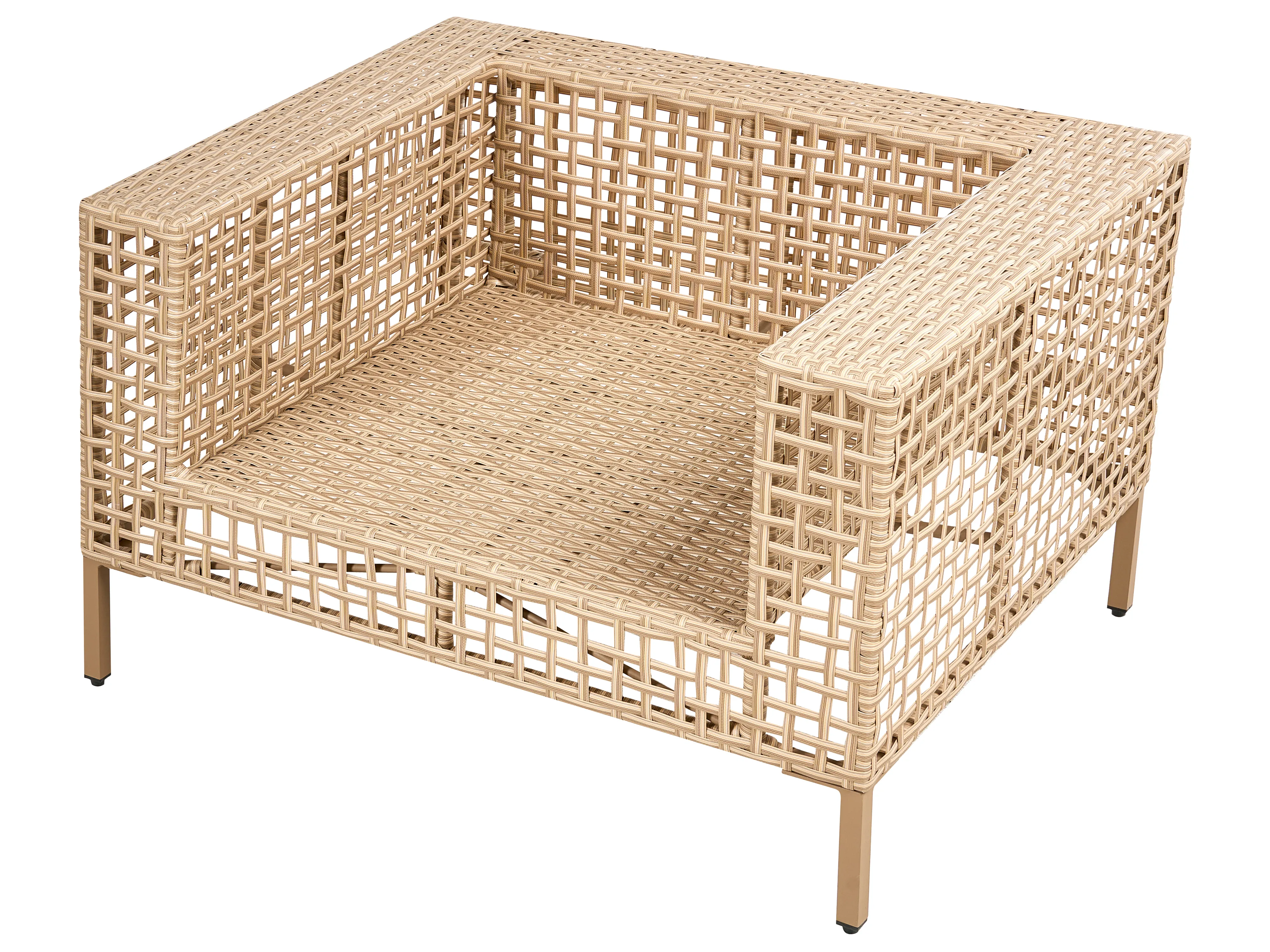 Loungeset met tafel 4-zits CALASETTA rechtszijdig PE rotan Beige
