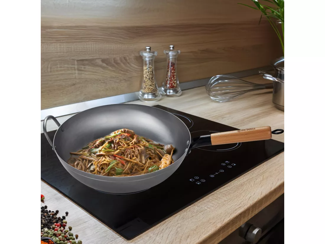 Ensemble wok en acier au carbone - Ø34 cm
