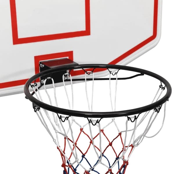 vidaXL Bakplate for basketballkurv hvit 109x71x3 cm polyeten