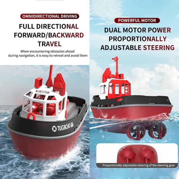 Tug Boat - Radiostyrt mini Slepebåt 686 - Svart