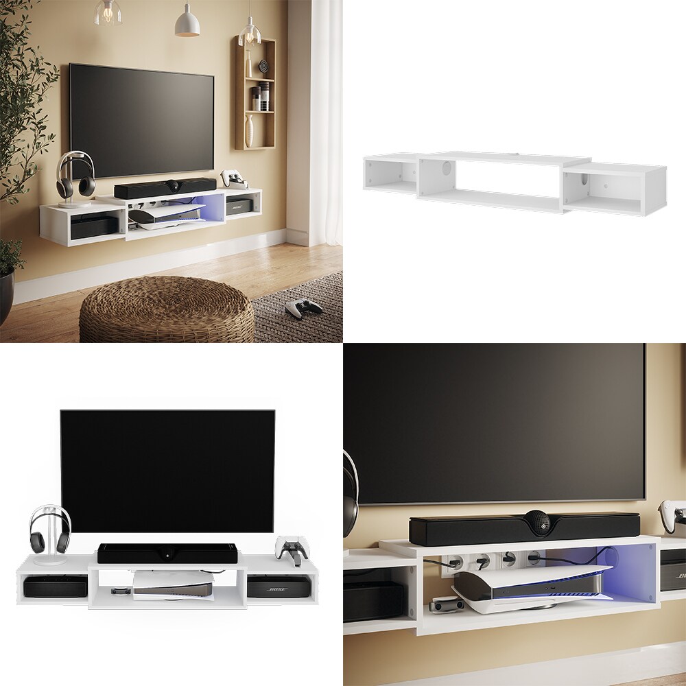 Vicco CD-Regal Nordic Weiß 140 x 20 cm offenes Regal