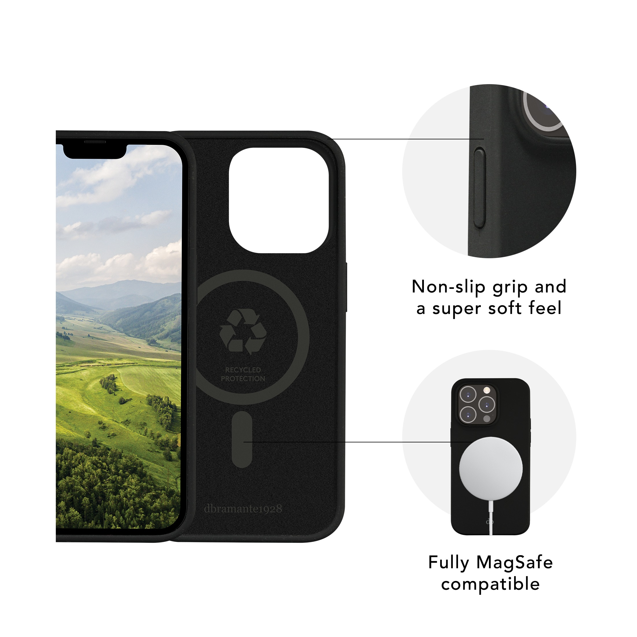 iPhone 14 Pro Max MagSafe Silikon Case Hülle Monaco Recycled (MO67NIBL1648) - Night Black