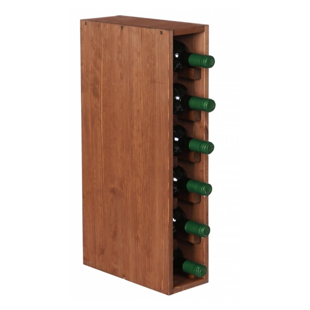 PROREGAL Modulair Wijnrek Vincellar Mod HxBxD 60 x 12 x 30 cm Smal Module Voor 6 Flessen Massief Dennenhout Bruin Geolied