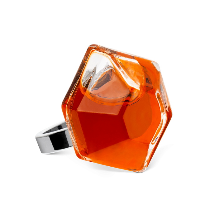 Bague en verre soufflé - Energie Medium transparent