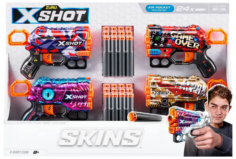 X-shot skins 4-pak menace 24 skud
