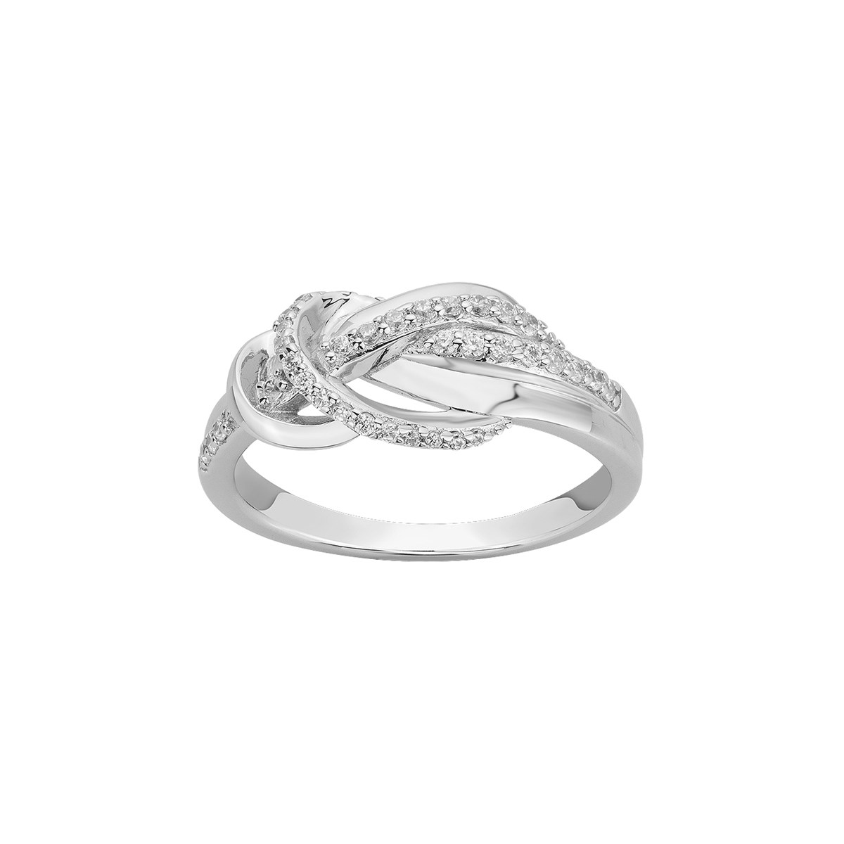 Bague en Argent avec oxyde de zirconium blanc