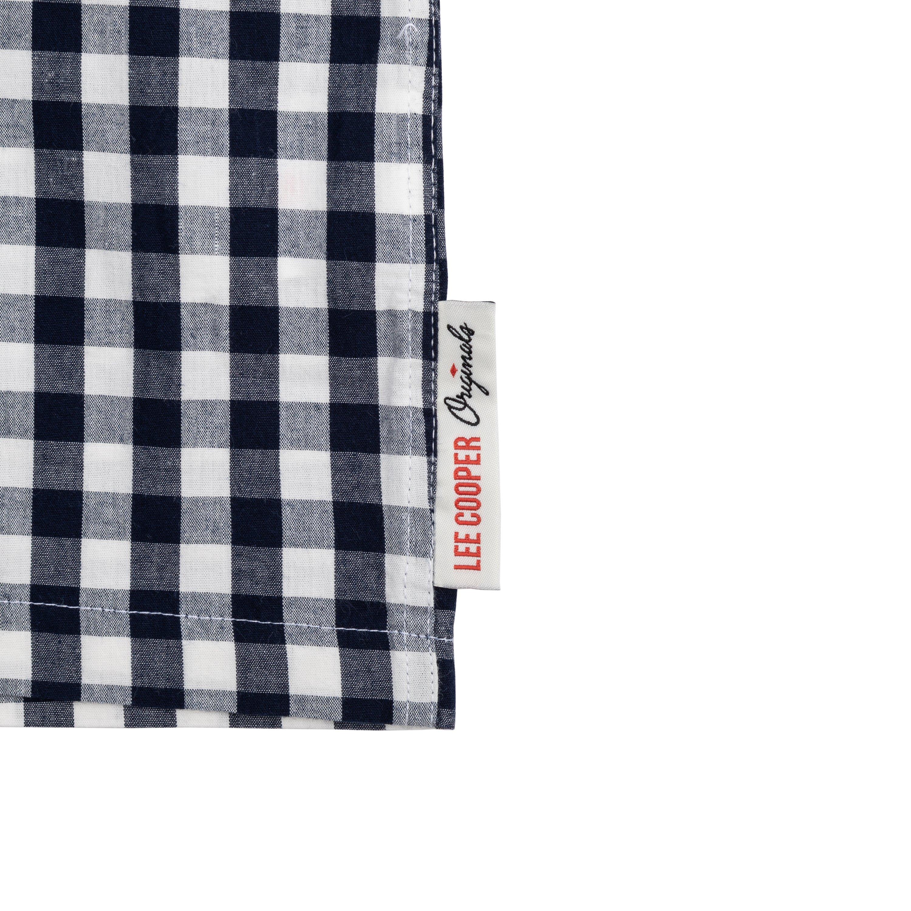 Lee Cooper Mens Gingham Check Short Sleeve Shirt