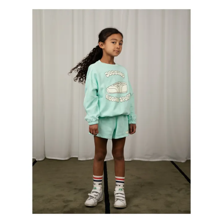 Mini Rodini Short Jogging Coton Bio | Bleu ciel